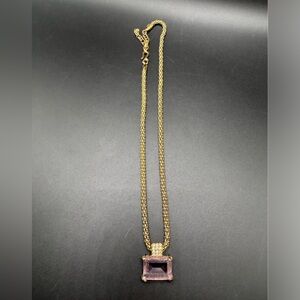 Swarovski Gold Necklace with Purple Gemstone